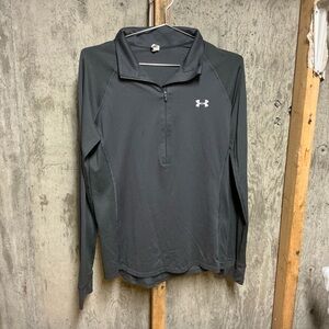 Under Armour HeatGear Women’s Size M Gray 1/4 Zip Long Sleeve Athletic Pullover